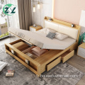 Lit de rangement en bois Lift Up Bedboard Lit ottoman